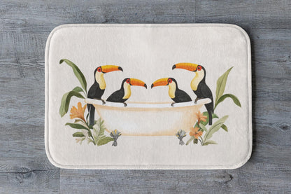 Toucan Bath Mat – Tropical Bird Bathroom Rug