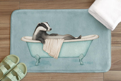 Badger Bath Mat – Cute Woodland Animal Bathroom Rug