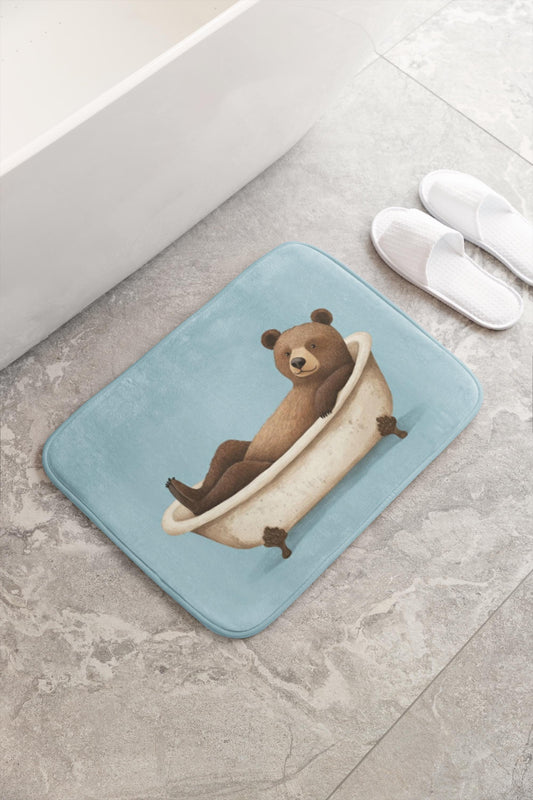 Brown Bear Bath Mat – Rustic Woodland Bathroom Rug