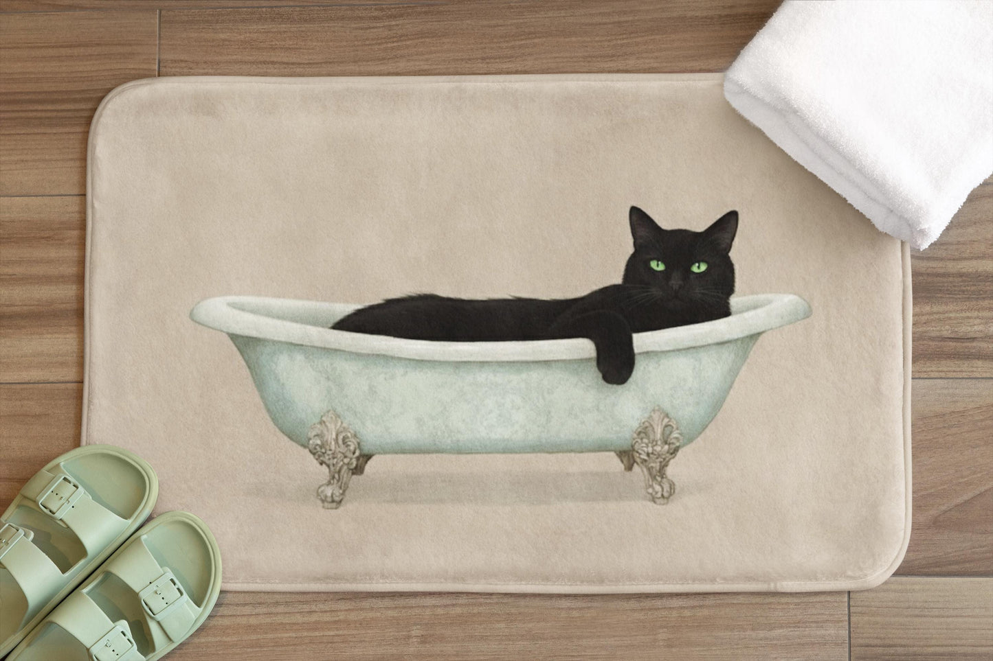 Black Cat Bath Mat – Gothic Witchy Bathroom Rug