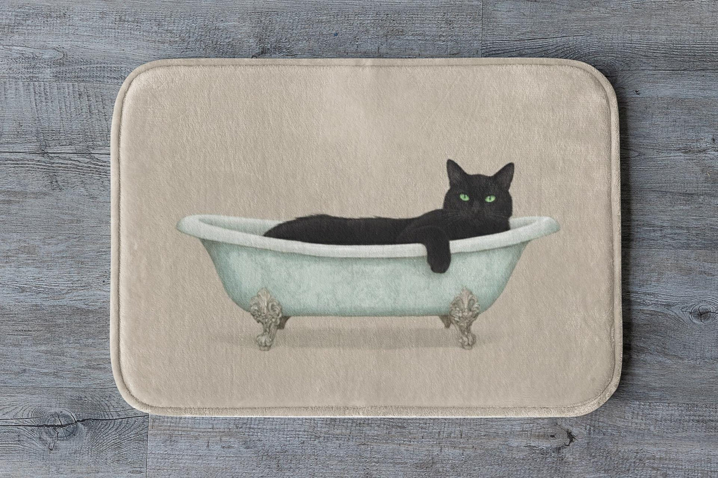 Black Cat Bath Mat – Gothic Witchy Bathroom Rug