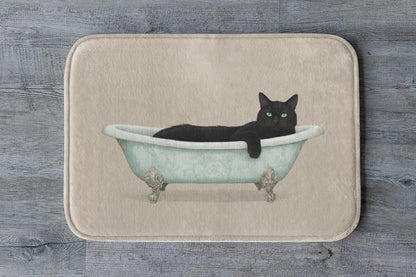 Black Cat Bath Mat – Gothic Witchy Bathroom Rug
