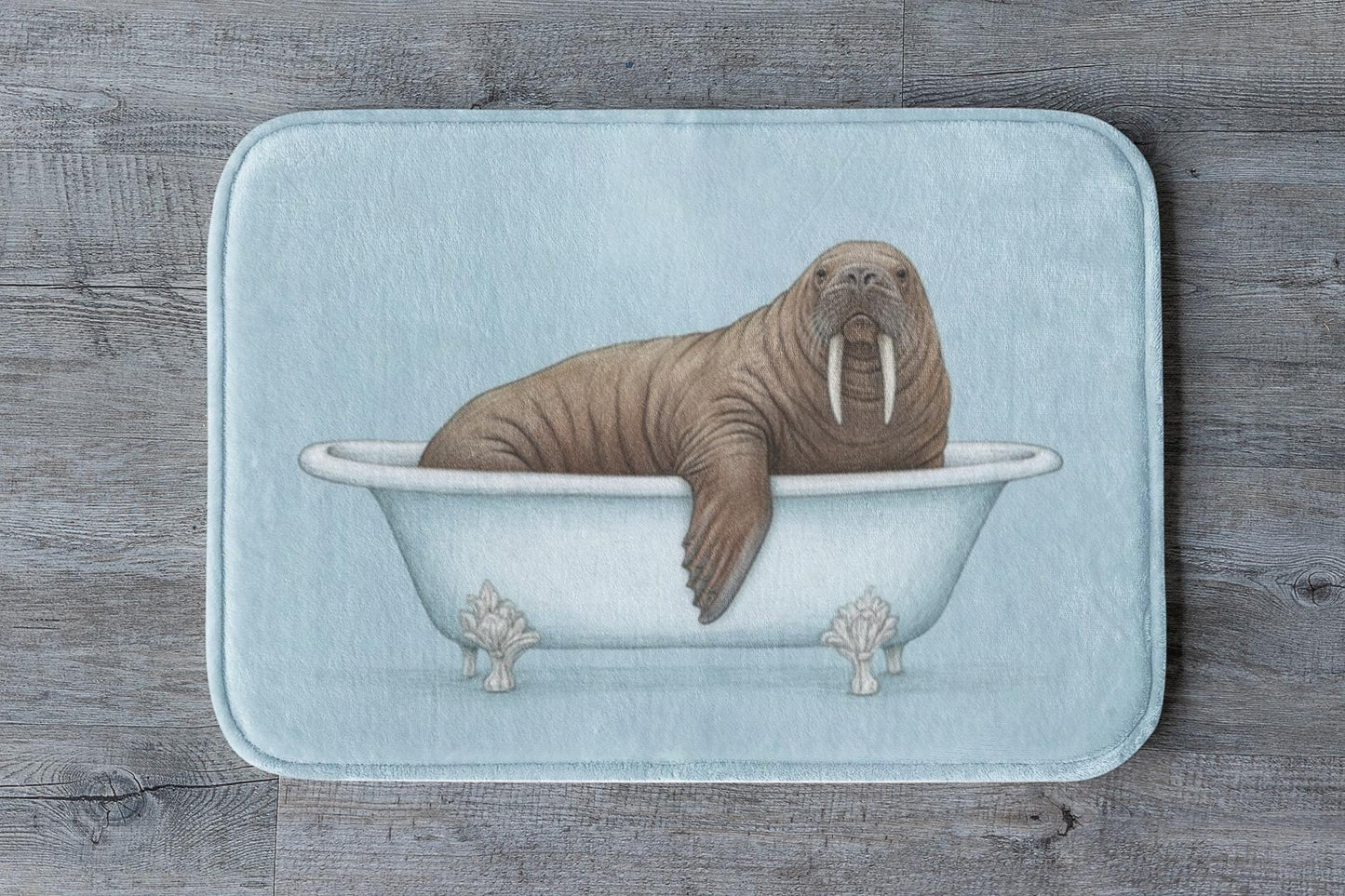 Walrus Bath Mat – Whimsical Ocean Animal Bathroom Rug