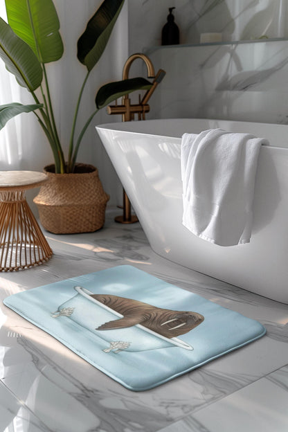 Walrus Bath Mat – Whimsical Ocean Animal Bathroom Rug