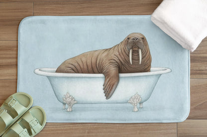 Walrus Bath Mat – Whimsical Ocean Animal Bathroom Rug