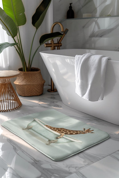 Giraffe Bath Mat – Whimsical Safari Bathroom Rug