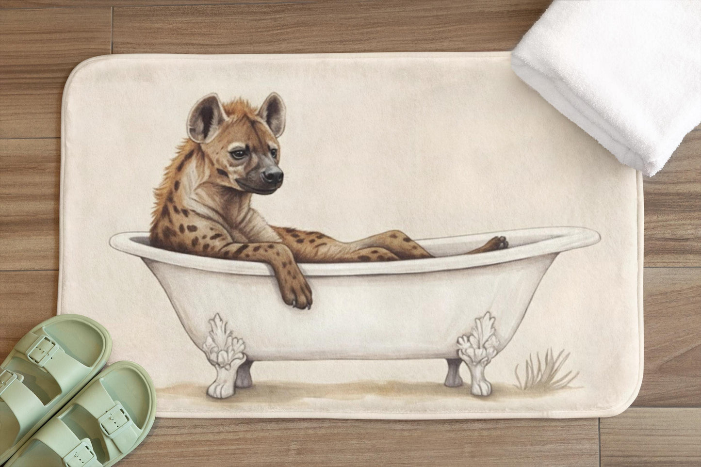 Hyena Bath Mat – Quirky Safari Animal Bathroom Rug