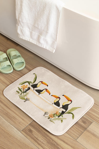 Toucan Bath Mat – Tropical Bird Bathroom Rug