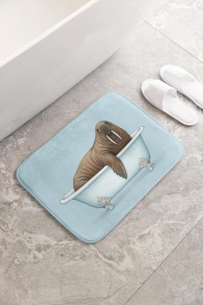 Walrus Bath Mat – Whimsical Ocean Animal Bathroom Rug